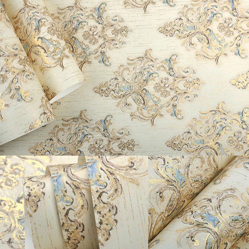 Jacquard Wallpaper Roll Victorian Non-Pasted Living Room Wall Decor, 33' L x 20.5" W Clearhalo 'Vintage wall decor' 'Vintage' 'Wallpaper' Wall Decor' 1170730