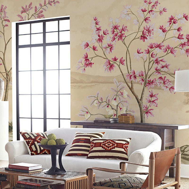Chinese Lake Scenic Wall Murals Pastel Color Moisture Resistant Wall Covering for Accent Wall Clearhalo 'Wall Decor' 'Wall Mural' 1172952