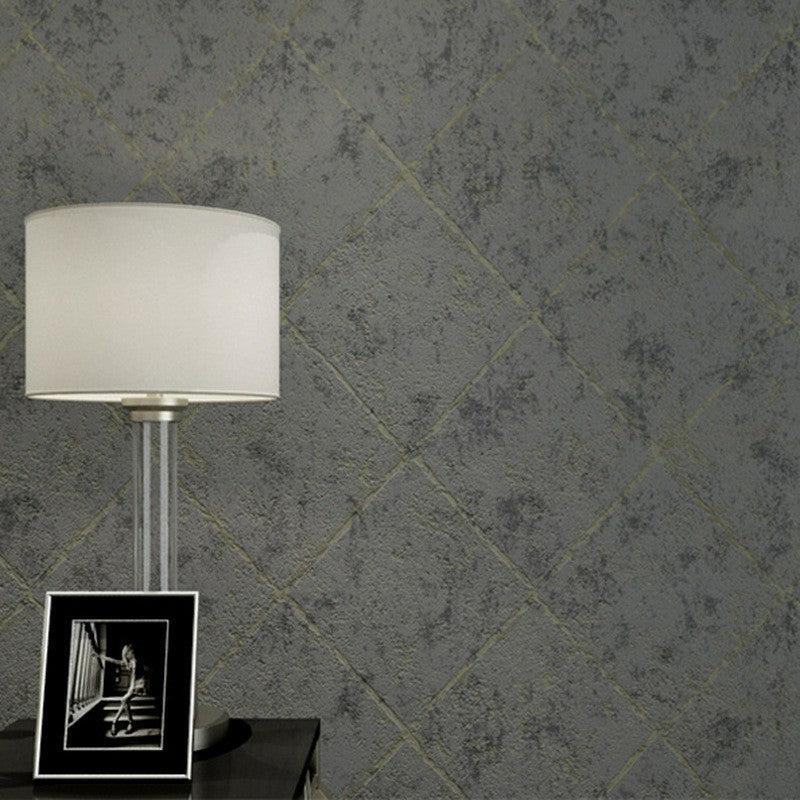 Distressed Tile Look Wallpaper 33' L x 20.5" W Wall Art for Living Room Decoration Dark Gray Clearhalo 'Modern wall decor' 'Modern' 'Wallpaper' Wall Decor' 1173811
