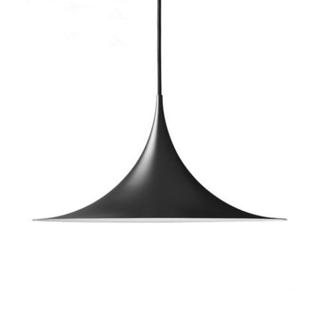 Black/Gray/White Single Head Suspension Light with Trumpet Metal Shade Modern Creative Dining Room Ceiling Pendant Light, 16"/19" Wide Clearhalo 'Art Deco Pendants' 'Black' 'Cast Iron' 'Ceiling Lights' 'Ceramic' 'Crystal' 'Industrial Pendants' 'Industrial' 'Metal' 'Middle Century Pendants' 'Pendant Lights' 'Pendants' 'Rustic Pendants' 'Tiffany' Lighting' 118029