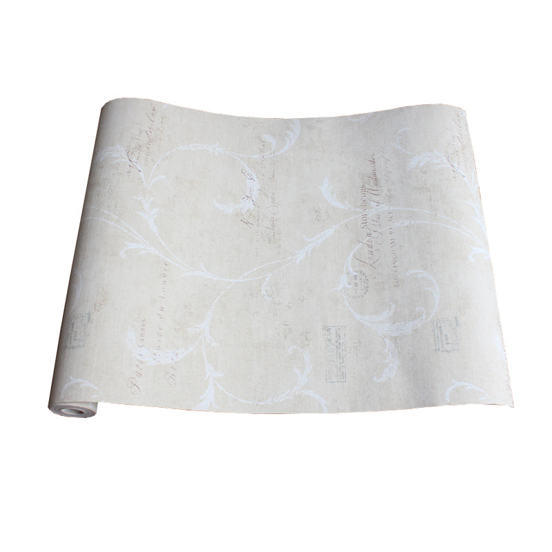 Feather and Script Print Wallpaper Minimalist Moisture Resistant Living Room Wall Covering, 57.1-sq ft Clearhalo 'Modern wall decor' 'Modern' 'Wallpaper' Wall Decor' 1184526