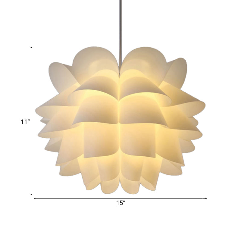 15"/18"/20.5" Wide White Lotus Hanging Ceiling Lamp Modern 1 Light Acrylic Pendant Ceiling Light Clearhalo 'Ceiling Lights' 'Modern Pendants' 'Modern' 'Pendant Lights' 'Pendants' Lighting' 118508