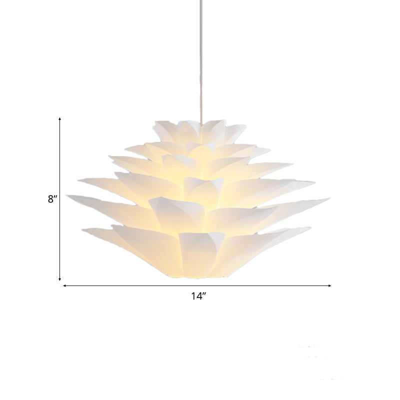 14"/18"/21.5" Wide 1 Light Bedroom Suspension Pendant with Upward/Downward Lotus Acrylic Shade White Hanging Ceiling Light Clearhalo 'Ceiling Lights' 'Modern Pendants' 'Modern' 'Pendant Lights' 'Pendants' Lighting' 118527