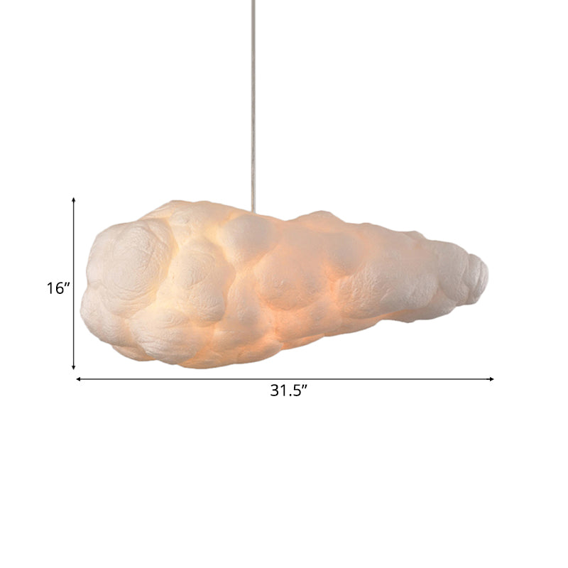 Contemporary Style Cloud Pendant Light Fixture Cotton 1/2/4-Light Dining Room Ceiling Fixture in White, 14"/16" W Clearhalo 'Ceiling Lights' 'Pendant Lights' 'Pendants' Lighting' 118561