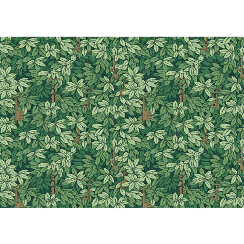 Green Botanix Murals Wallpaper Leaves Modern Moisture Resistant Wall Covering for Home Clearhalo 'Wall Decor' 'Wall Mural' 1185977