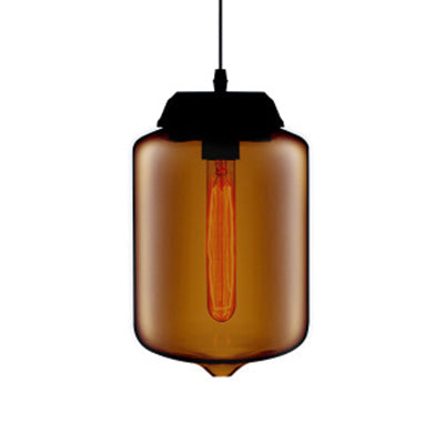Teardrop Pendant Lighting in Modern Style Glass 1 Light Red/Brown/Blue Hanging Light Brown Clearhalo 'Ceiling Lights' 'Glass shade' 'Glass' 'Modern Pendants' 'Modern' 'Pendant Lights' 'Pendants' Lighting' 118815
