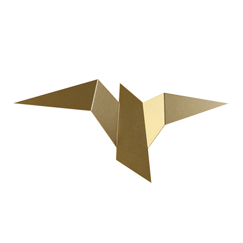 Metallic Bird-Like Sconce Lighting Modernist White/Black/Gold Finish LED Wall Lamp Fixture in White/Warm/Natural Light Clearhalo 'Cast Iron' 'Glass' 'Industrial' 'Modern wall lights' 'Modern' 'Tiffany' 'Traditional wall lights' 'Wall Lamps & Sconces' 'Wall Lights' Lighting' 1193672