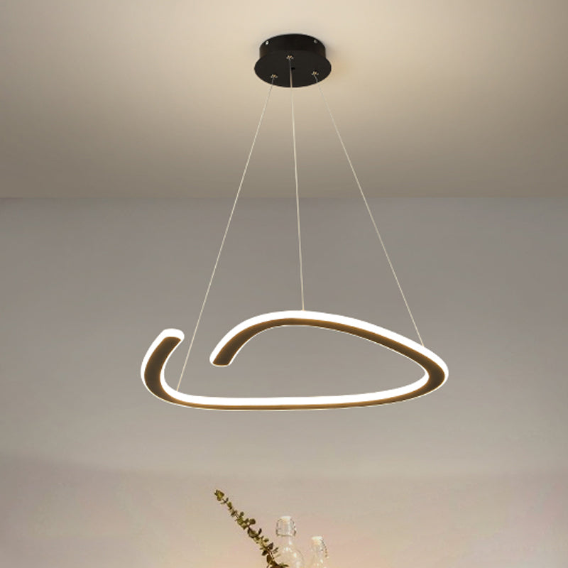 Black Disconnected Triangle Chandelier Simplicity LED Metallic Suspension Light in White/Warm Light Clearhalo 'Ceiling Lights' 'Chandeliers' 'Modern Chandeliers' 'Modern' Lighting' 1193678