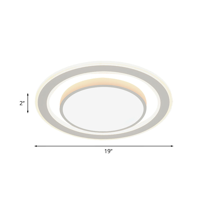 Acrylic Round/Square Flushmount Lamp Simple LED Flush Mount Fixture in White for Bedroom Clearhalo 'Ceiling Lights' 'Close To Ceiling Lights' 'Close to ceiling' 'Flush mount' Lighting' 1193721