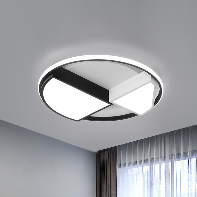 Metal Diamond Ceiling Mounted Fixture Modernist 16"/19.5" Wide LED Black-White Flushmount Lighting (The customization will be 15 days) Clearhalo 'Ceiling Lights' 'Close To Ceiling Lights' 'Close to ceiling' 'Flush mount' Lighting' 1193745