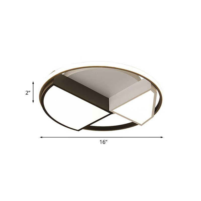 Metal Diamond Ceiling Mounted Fixture Modernist 16"/19.5" Wide LED Black-White Flushmount Lighting (The customization will be 15 days) Clearhalo 'Ceiling Lights' 'Close To Ceiling Lights' 'Close to ceiling' 'Flush mount' Lighting' 1193747