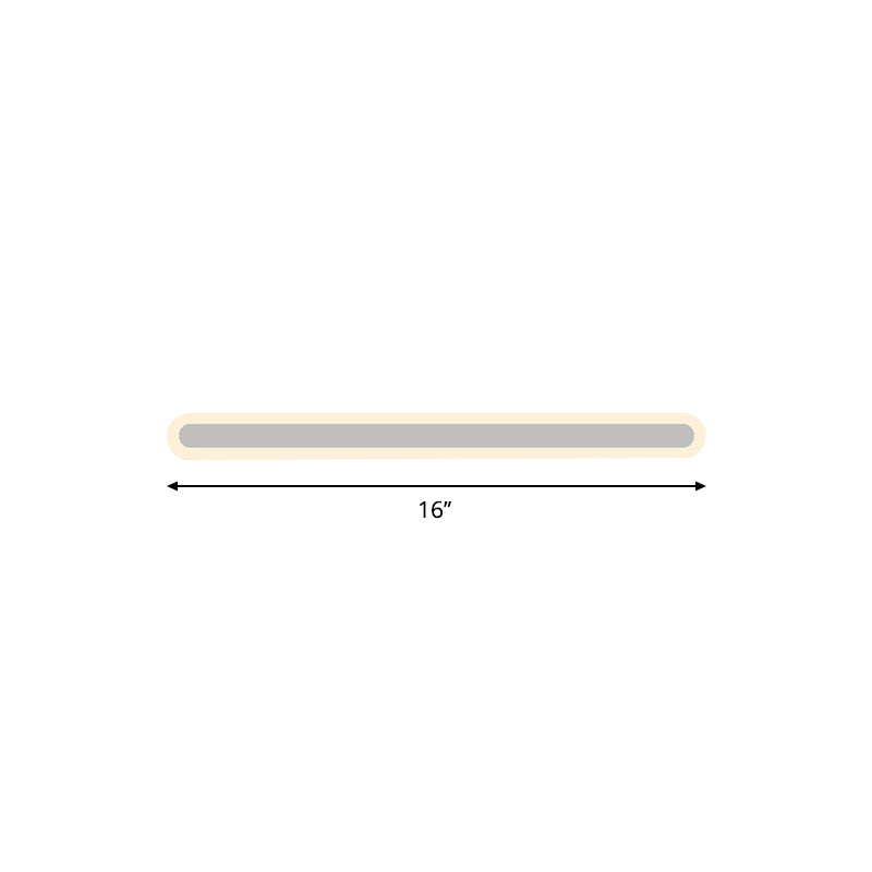 White Linear Wall Light Sconce Simplicity LED Acrylic Wall Mounted Lamp in White/Warm Light, 16"/23.5"/31.5" Long Clearhalo 'Modern wall lights' 'Modern' 'Wall Lamps & Sconces' 'Wall Lights' Lighting' 1194087