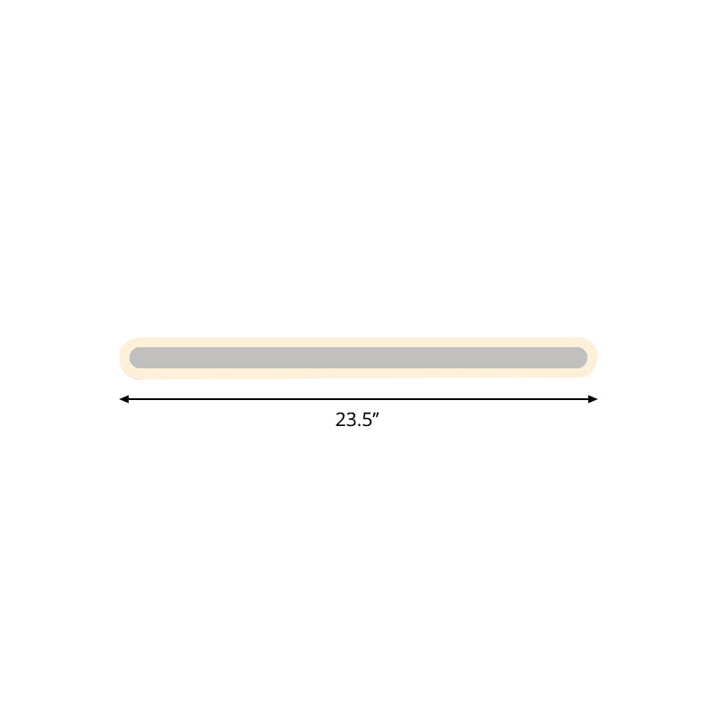 White Linear Wall Light Sconce Simplicity LED Acrylic Wall Mounted Lamp in White/Warm Light, 16"/23.5"/31.5" Long Clearhalo 'Modern wall lights' 'Modern' 'Wall Lamps & Sconces' 'Wall Lights' Lighting' 1194088