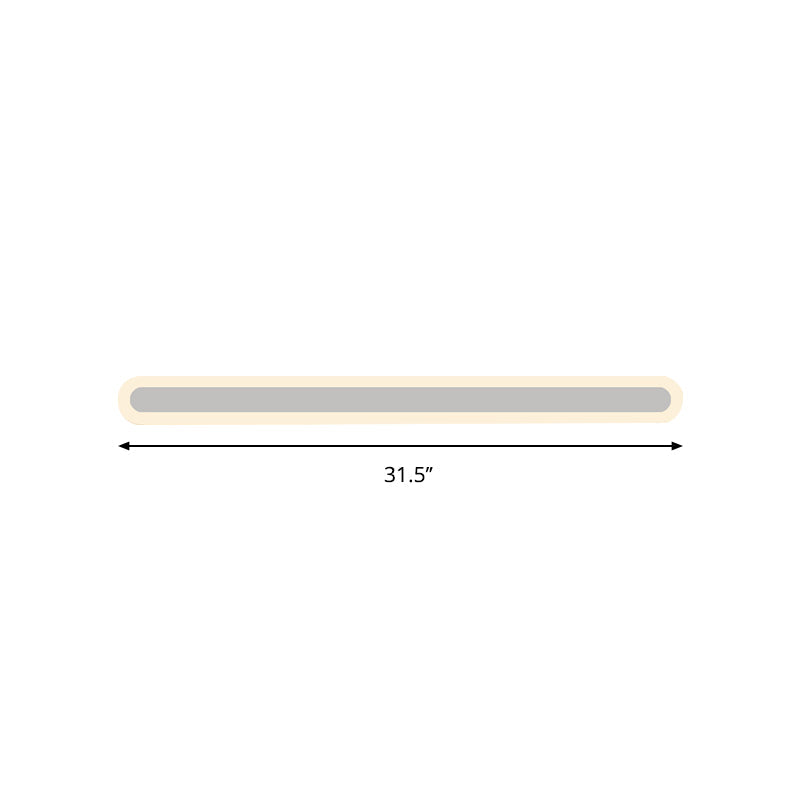 White Linear Wall Light Sconce Simplicity LED Acrylic Wall Mounted Lamp in White/Warm Light, 16"/23.5"/31.5" Long Clearhalo 'Modern wall lights' 'Modern' 'Wall Lamps & Sconces' 'Wall Lights' Lighting' 1194089