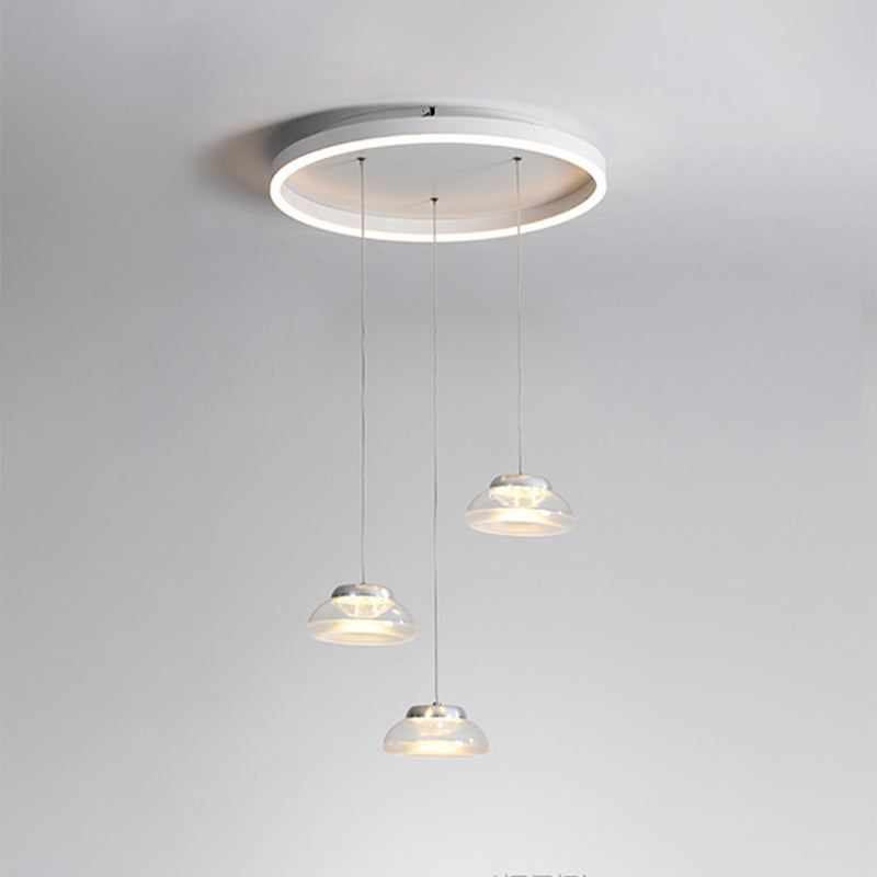 Jar Shaped Multi Ceiling Light Modern Acrylic 3 Heads White LED Pendulum Lamp in White/Warm Light Clearhalo 'Ceiling Lights' 'Modern Pendants' 'Modern' 'Pendant Lights' 'Pendants' Lighting' 1194106