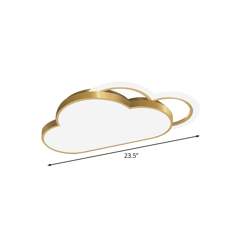 Simplicity Cloud Shape Flush Lighting Acrylic LED Bedroom Ceiling Flush Mount in Gold Clearhalo 'Ceiling Lights' 'Close To Ceiling Lights' 'Close to ceiling' 'Flush mount' Lighting' 1195170