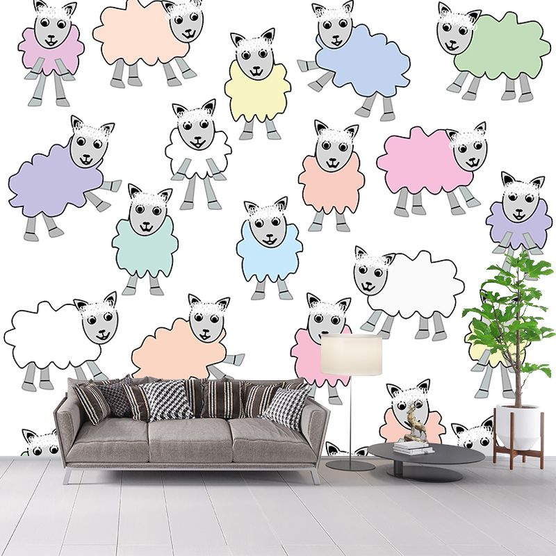 Pretty Cartoon Wall Mural Wallpaper Eco-friendly for Kids Bedroom
