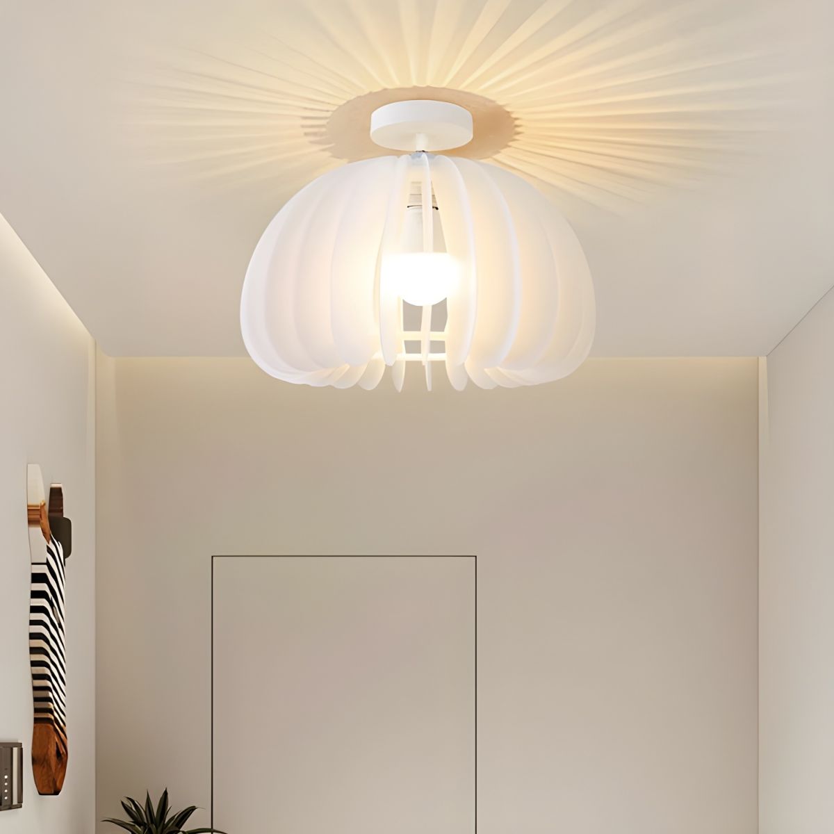 Modern Style White Drum Shape Ceiling Light for Residential Use