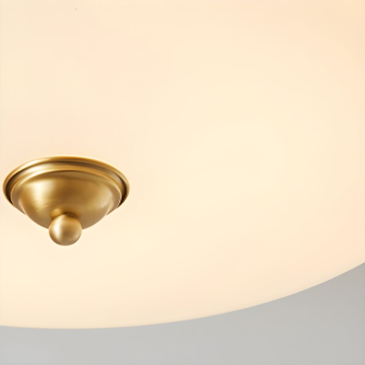 White Circle Modern Flush Mount Ceiling Light with White Glass Shade