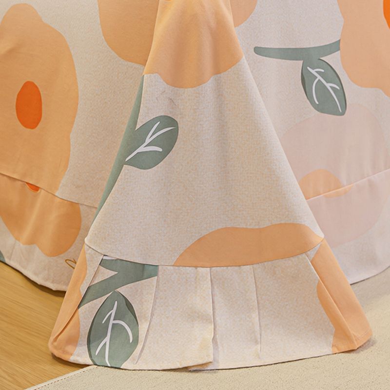 Sheet Set Cotton Floral Printed Breathable Ultra Soft Wrinkle Resistant Bed Sheet Set