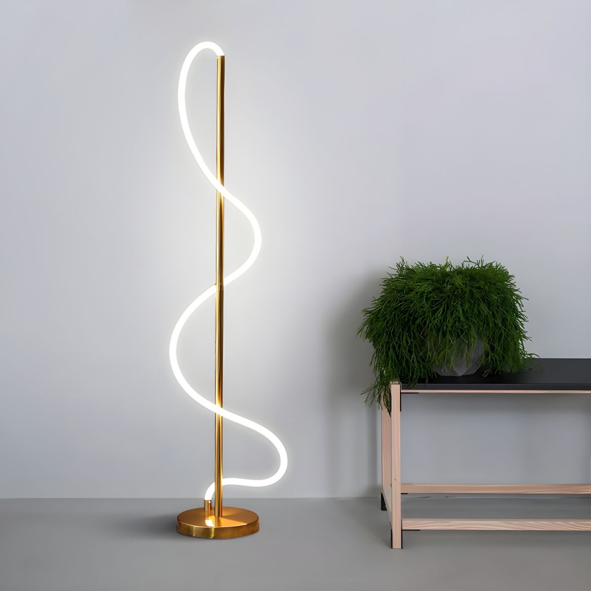 Modern Style Linear Shape Floor Lamp Metal 1 Light Floor Lighting for Living Room