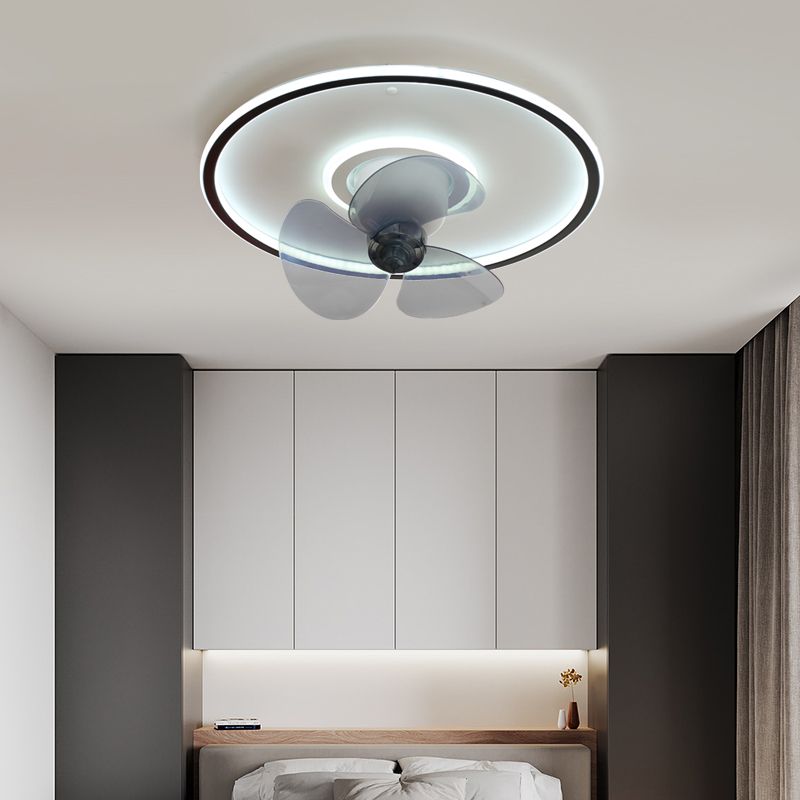 Metal Round Ceiling Fan Lights Modern Style 2 Lights Flush Mount Lamp