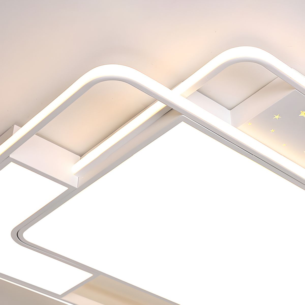 White Acrylic Flush Mount LED Bulbs Modern Ceiling Light with 4 Lights