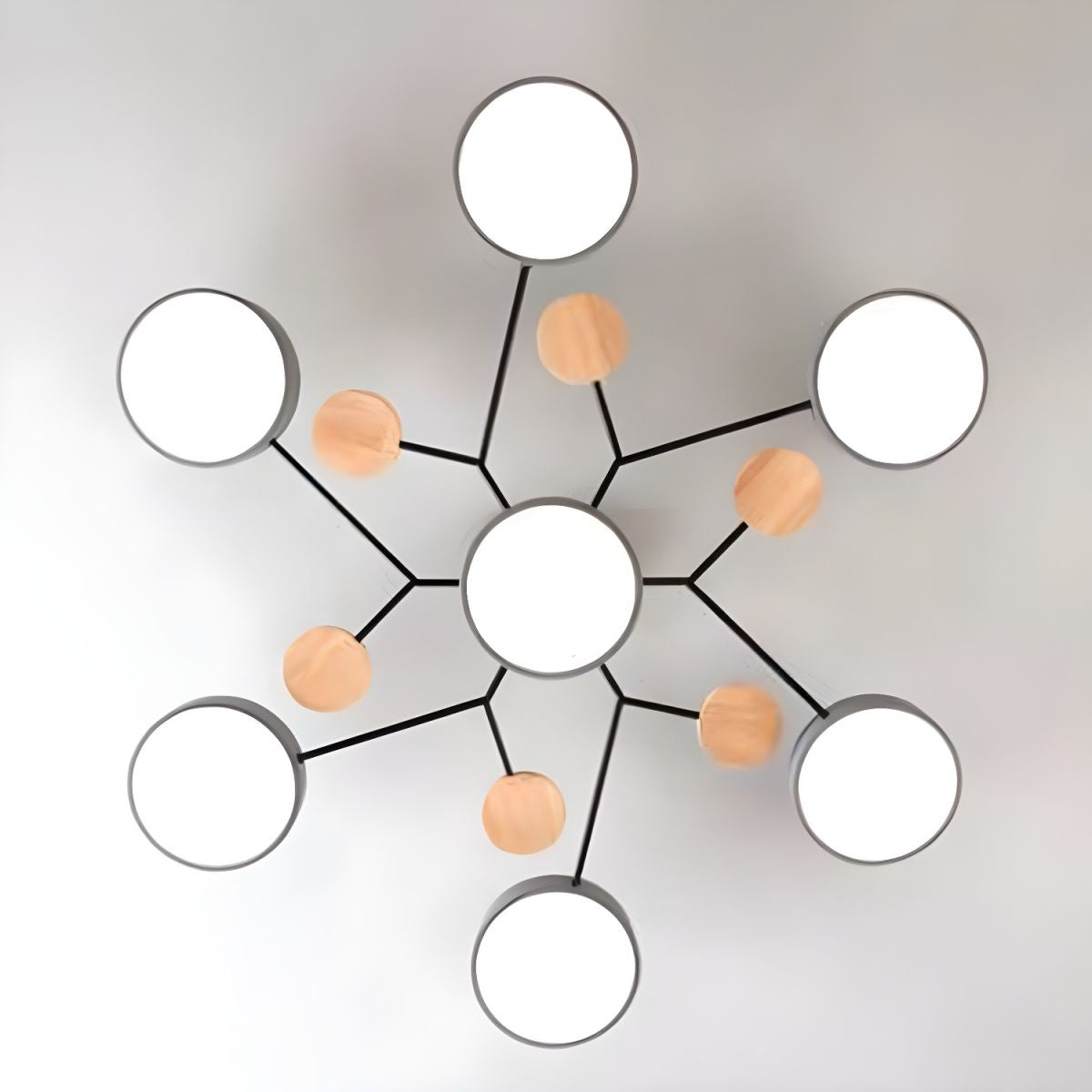 Macaron Molecular LED Ceiling Fixture Metal Living Room Semi Flush Mount Light