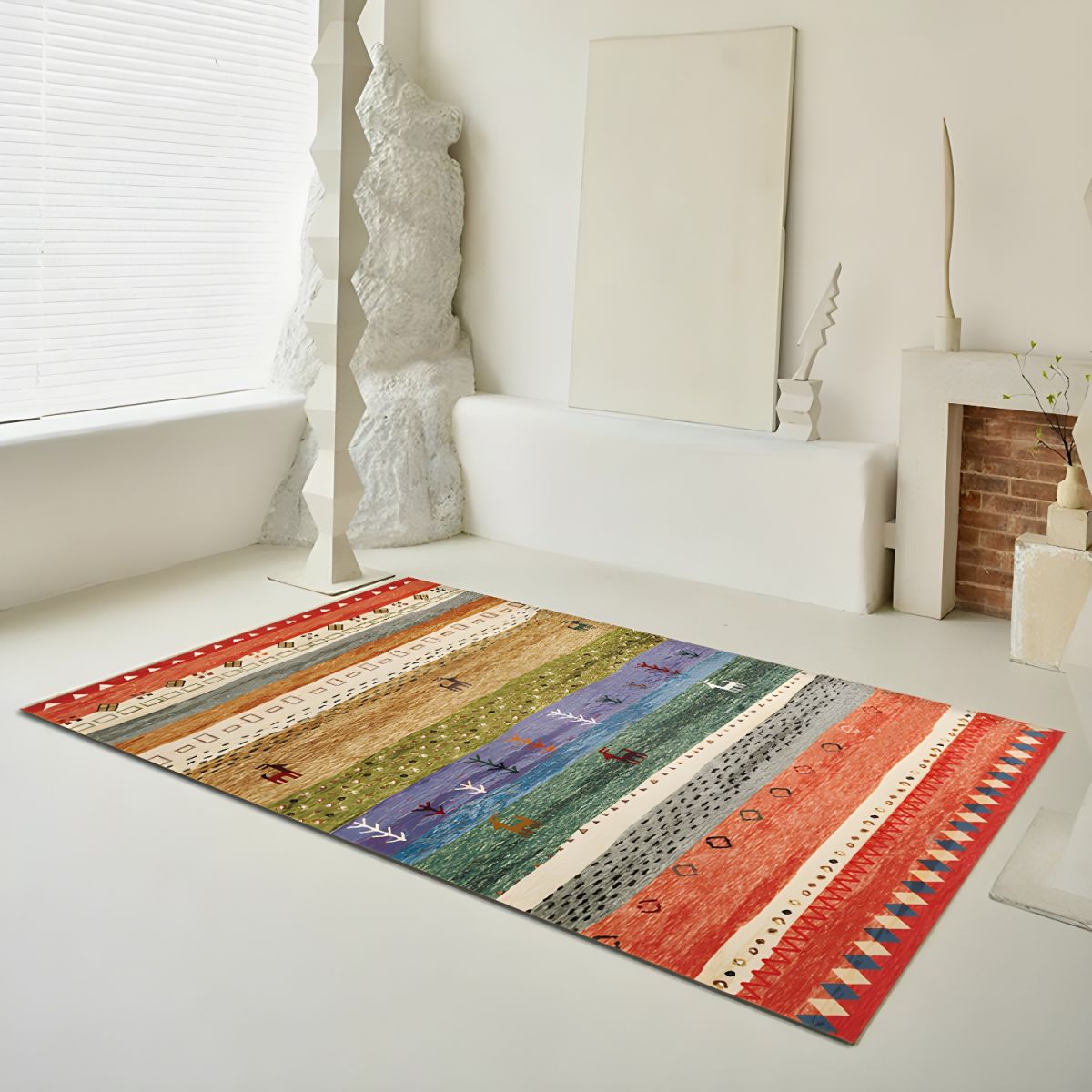 Retro Bohemian Carpet Indoor Carpet Stain Resistant Carpet for Living Room