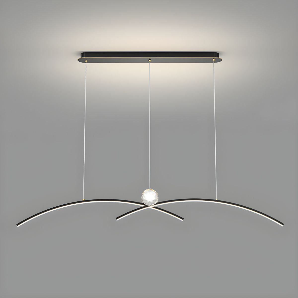 Modern Crystal Island Light with 3 Lights and Adjustable Hanging Length