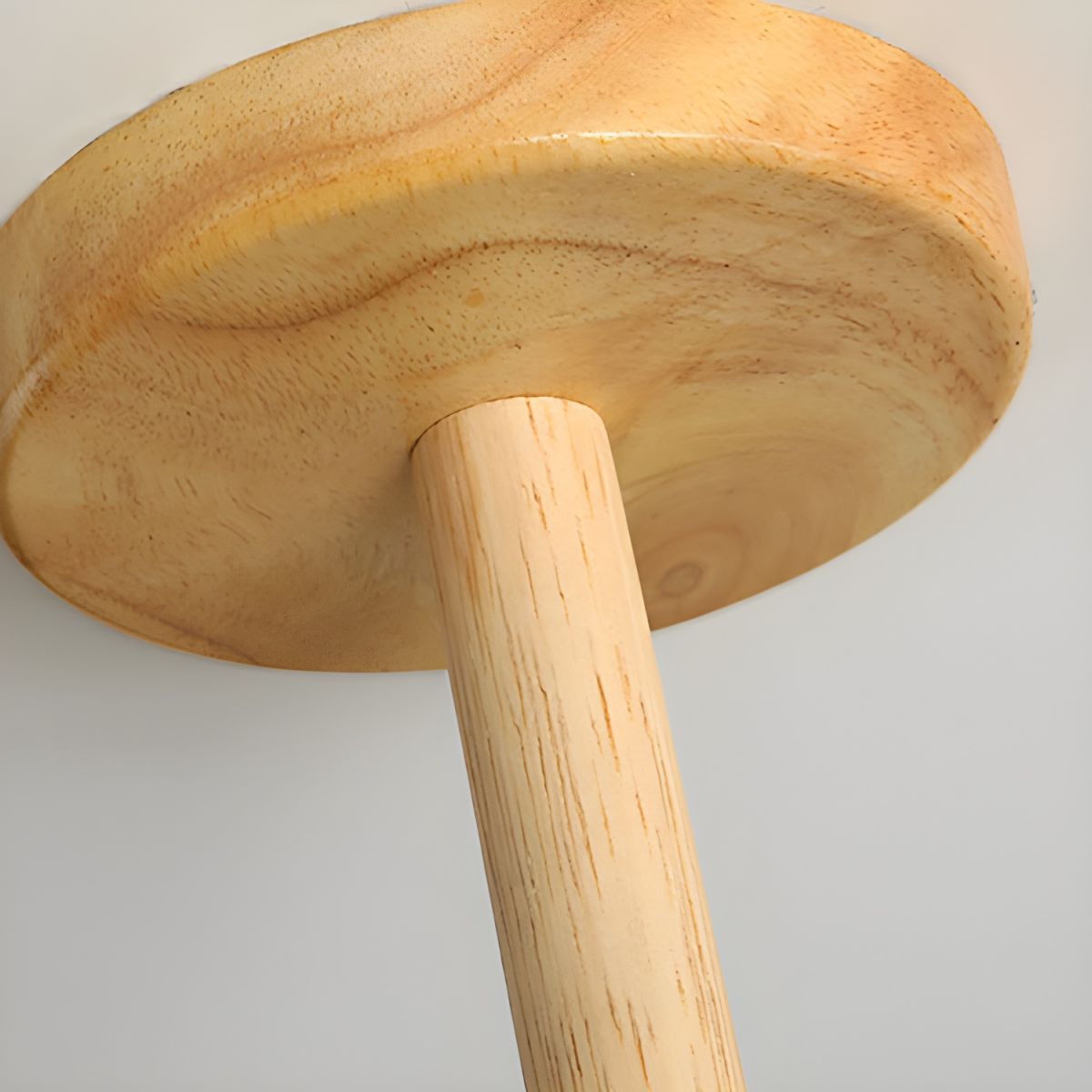 Modern Natural Wood Globe Semi-Flush Mount Ceiling Light with White Glass Shade