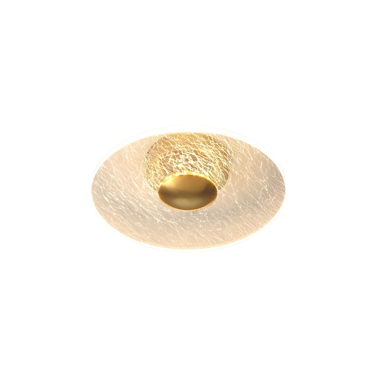 Modern Gold Geometric Semi-Flush Ceiling Light Clear Acrylic Shade, LED Bulbs