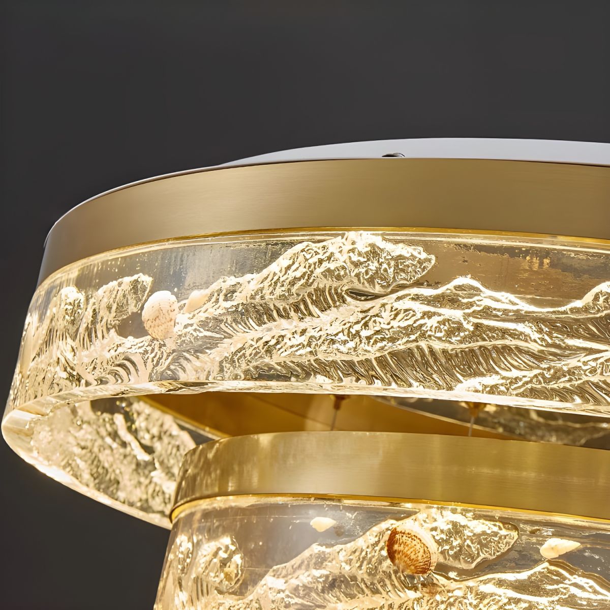 Modern Gold Cylinder Flush Mount Ceiling Light with Clear Crystal Shade