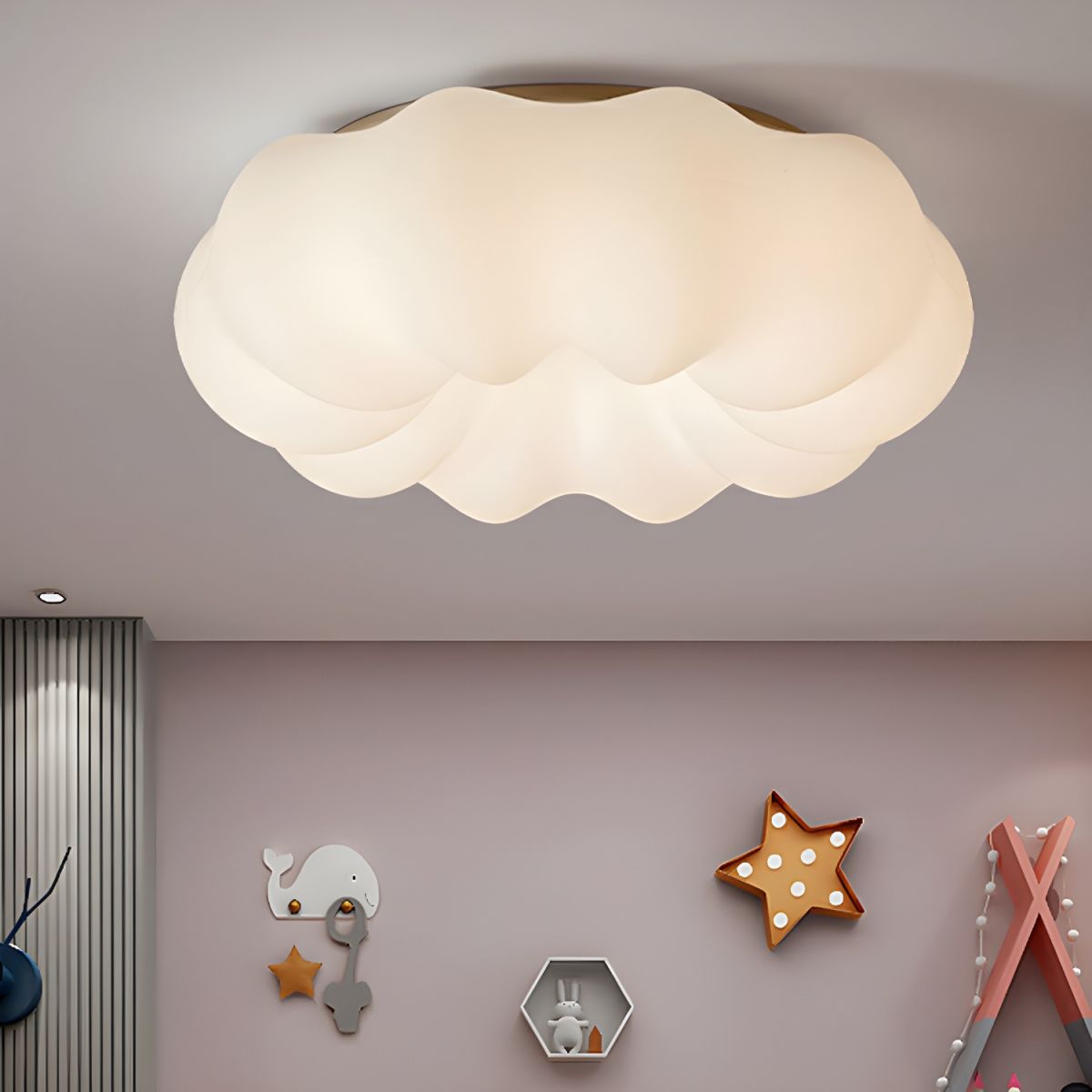 Elegant White Drum LED Flush Mount Modern Ambiance with Resin Shade