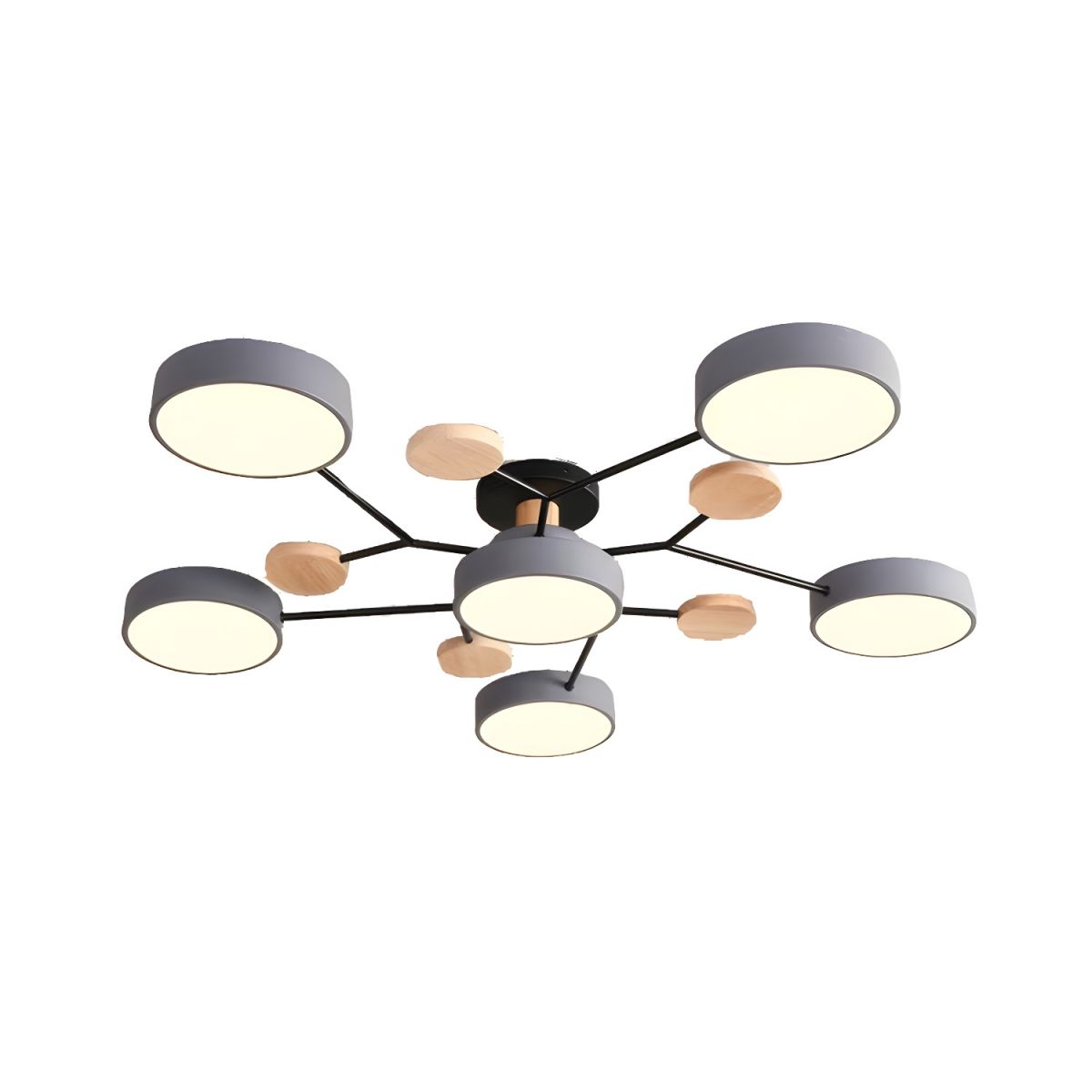 Macaron Molecular LED Ceiling Fixture Metal Living Room Semi Flush Mount Light