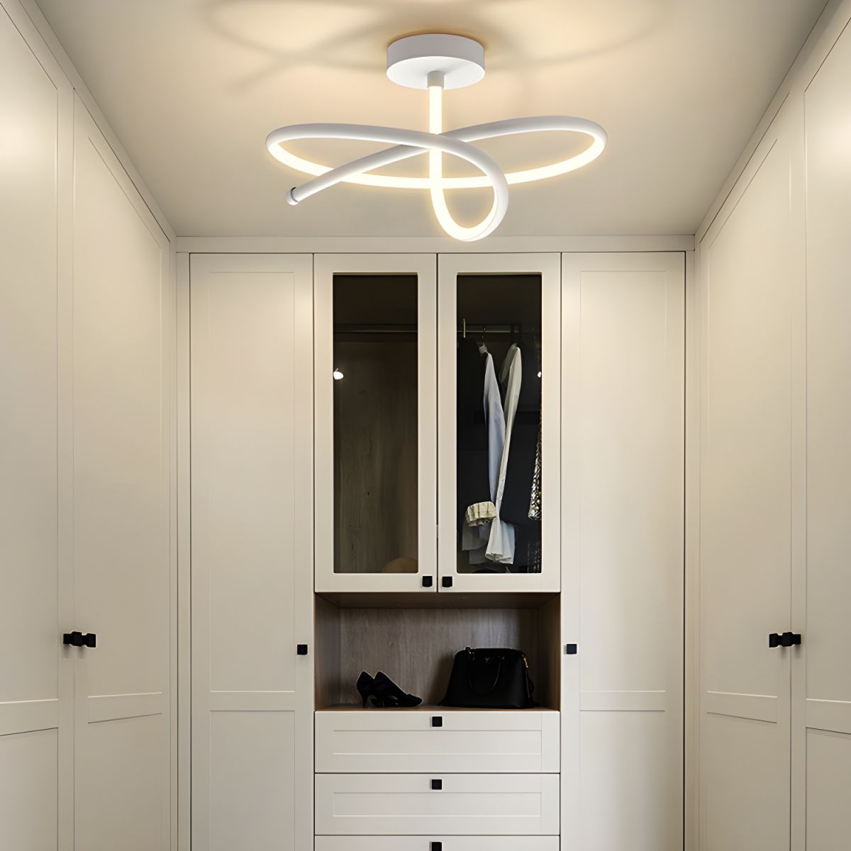 White Circle LED Ceiling Light with Silica Gel Shade - Modern Style Flush Mount for Residential Use