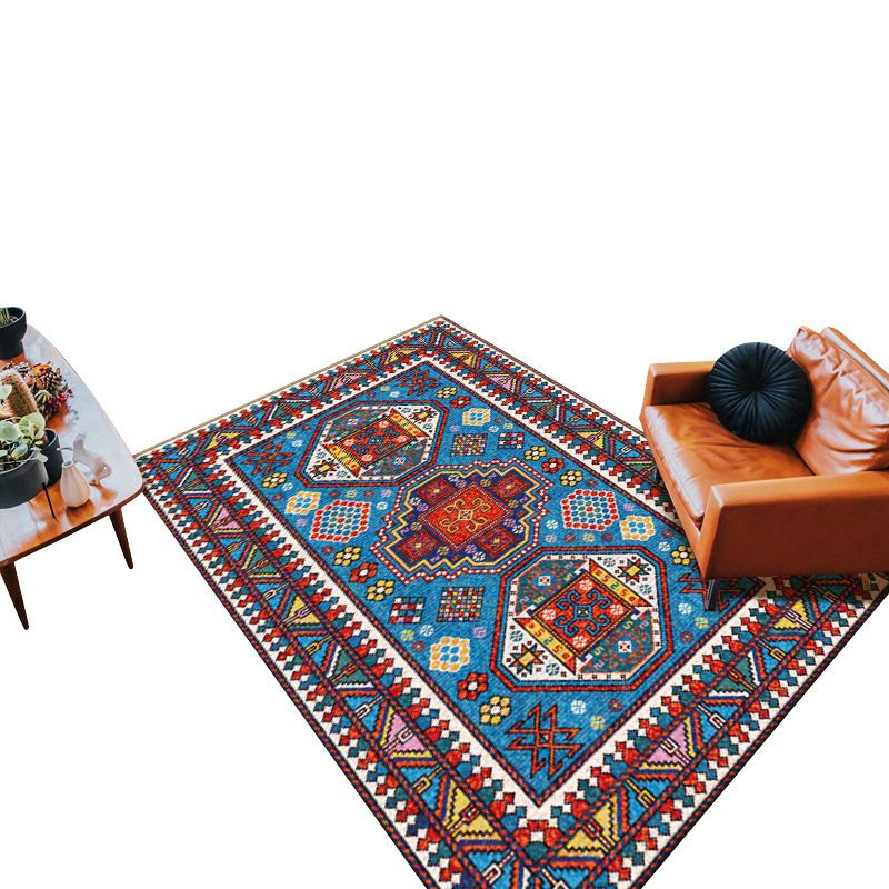 Bohemia Retro Rug Polyester Graphic Rug Stain Resistant Rug for Living Room
