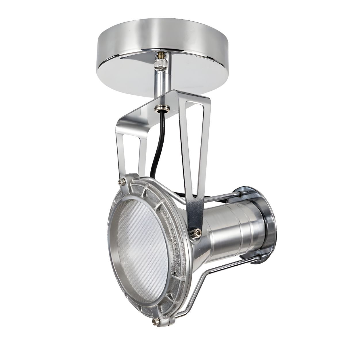 Silver Cone Shape Semi-Flush Mount LED Ceiling Light with Warm Ambient Lighting