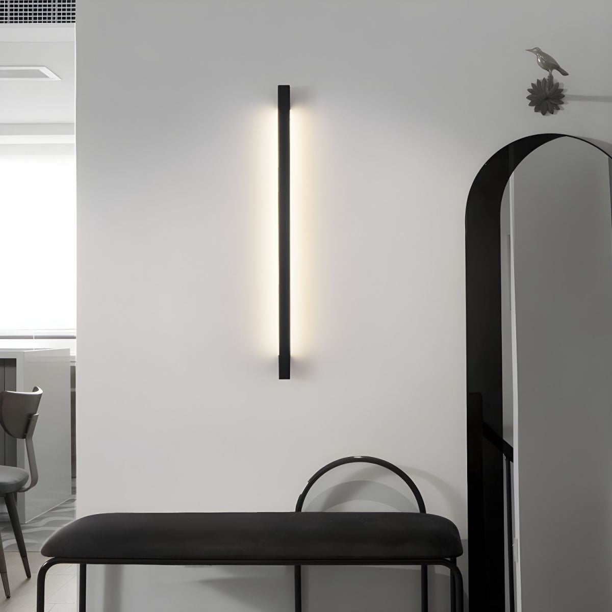 Modern Style Linear LED Wall Light Sconce with Acrylic Shade for Washroom
