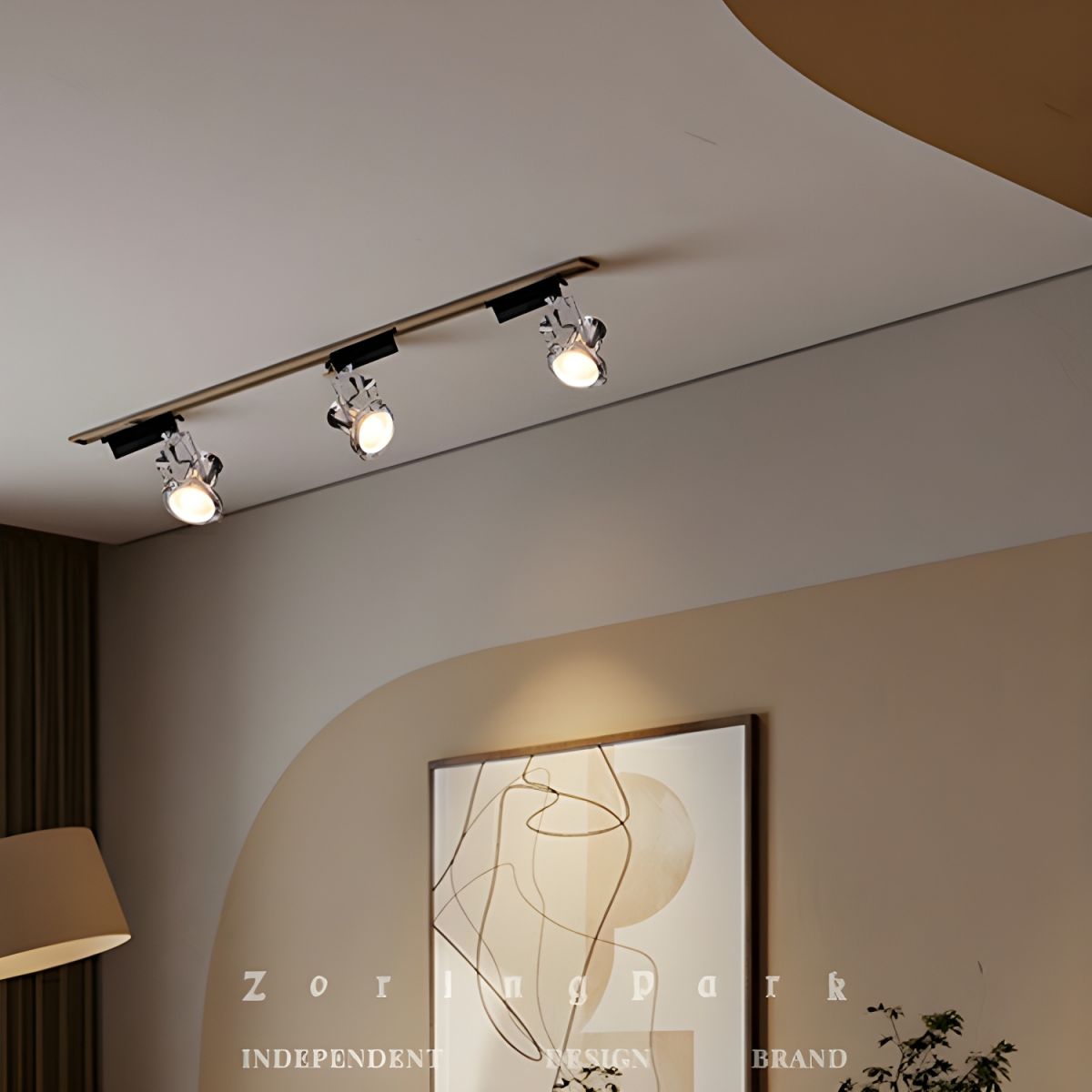 Silver Cone Shape Semi-Flush Mount LED Ceiling Light with Warm Ambient Lighting