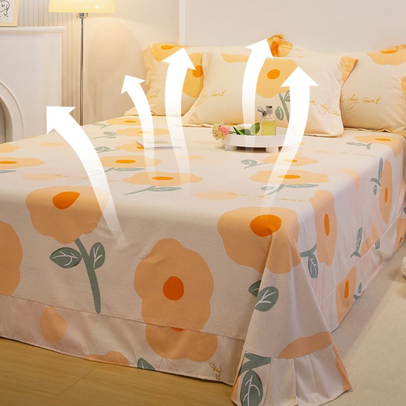 Sheet Set Cotton Floral Printed Breathable Ultra Soft Wrinkle Resistant Bed Sheet Set