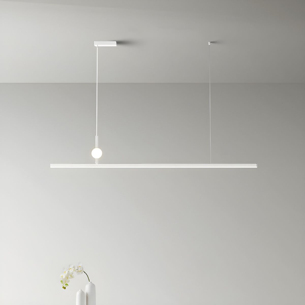 Modern LED Island Light with 1 Tiers and Rectangular Acrylic Shade for Residential Use