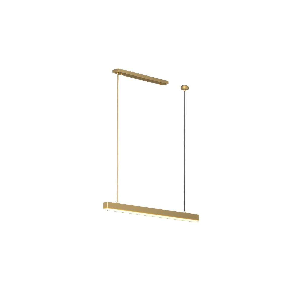 Modern Brass Island Light with Adjustable Hanging Length and Acrylic Shade