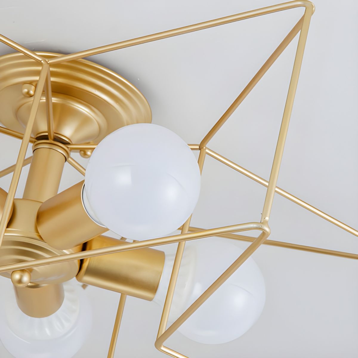 Star-shaped Modern Semi-Flush Mount Ceiling Light with Iron Shade for Residential Use