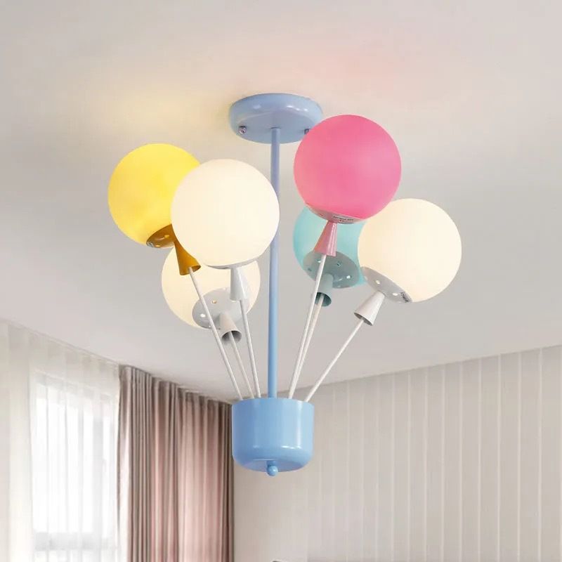 Multi Head Macron Balloon Chandelier Glass Chandelier Lighting Fixtures for Bedroom