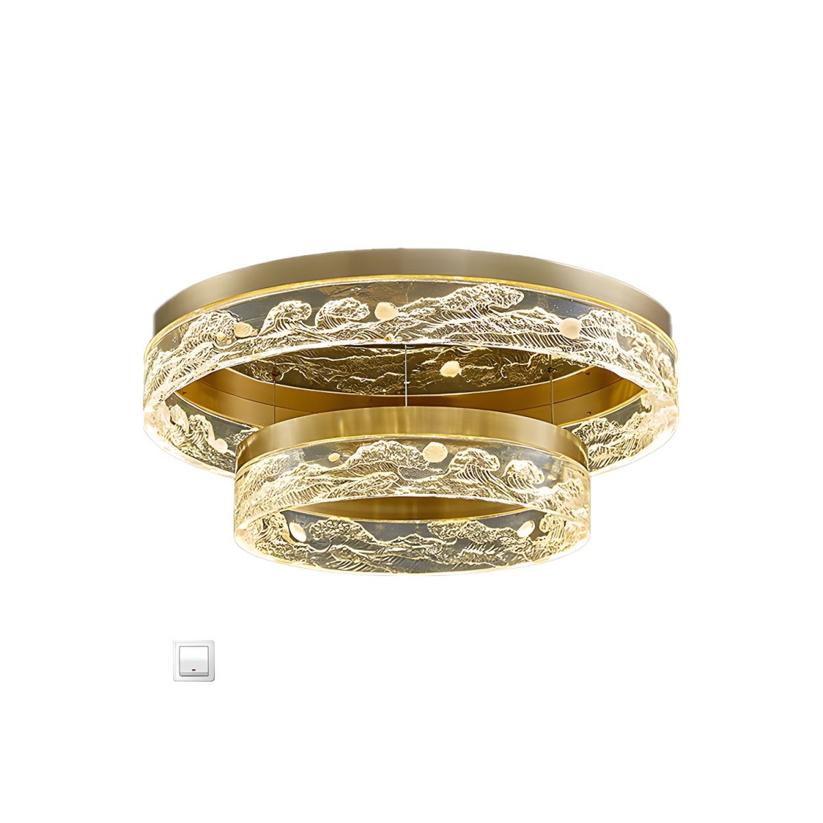 Modern Gold Cylinder Flush Mount Ceiling Light with Clear Crystal Shade