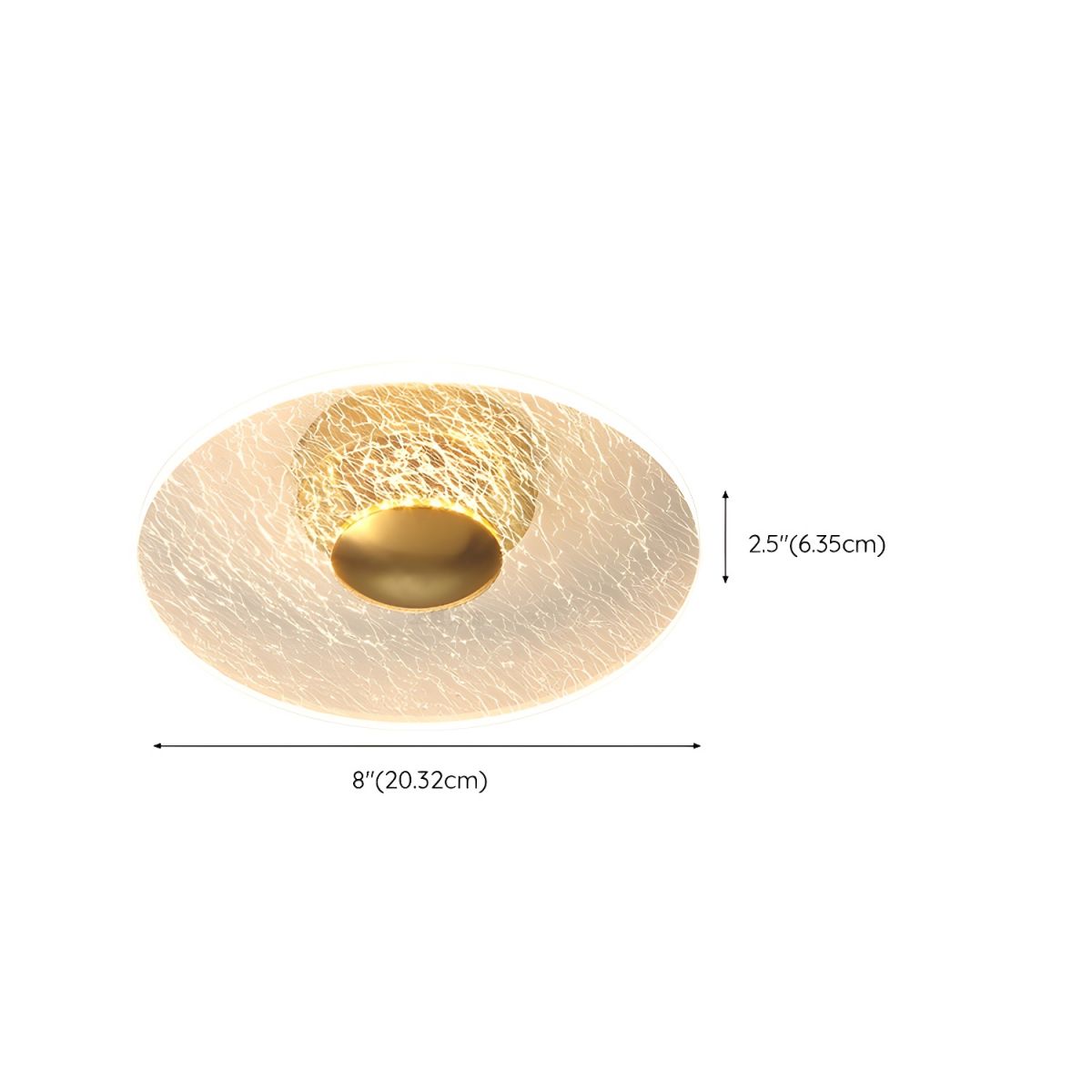 Modern Gold Geometric Semi-Flush Ceiling Light Clear Acrylic Shade, LED Bulbs