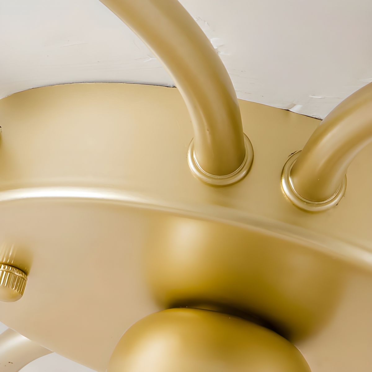 Modern Gold Dome Semi-Flush Mount Ceiling Light Elegant White Glass Shade