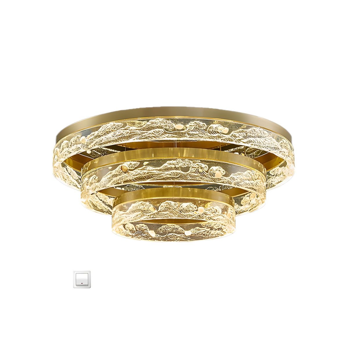 Modern Gold Cylinder Flush Mount Ceiling Light with Clear Crystal Shade