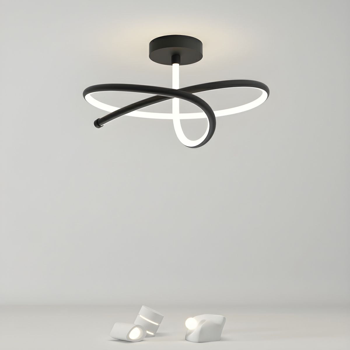 White Circle LED Ceiling Light with Silica Gel Shade - Modern Style Flush Mount for Residential Use